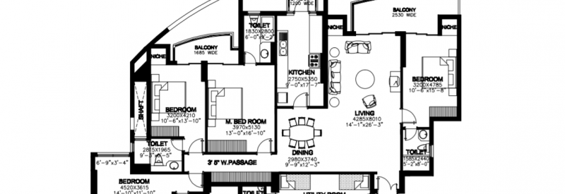 DLF Blarie 4BHK Floor Plan